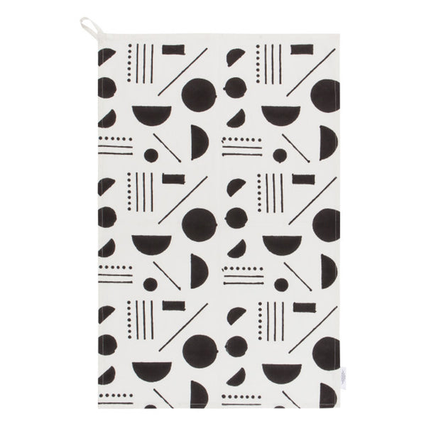 Domino Block Print Tea Towel