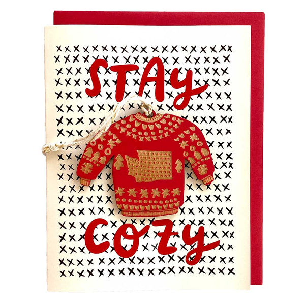 Washington Cozy Sweater Ornament Card
