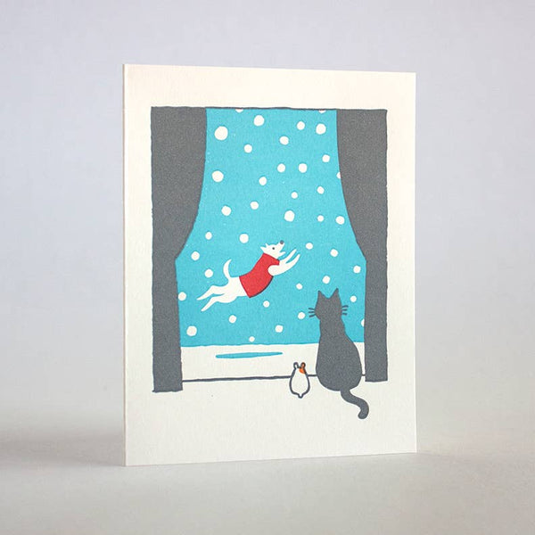 Dog in Snow Card