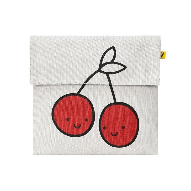 Organic Cotton Flip Snack Sack - cherries