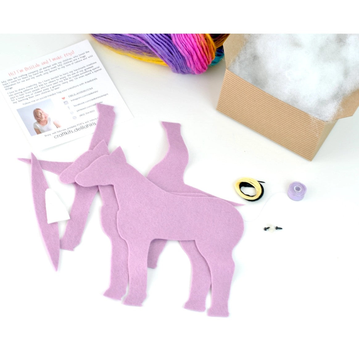 Lavender Rainbow Unicorn Felt Craft Kit
