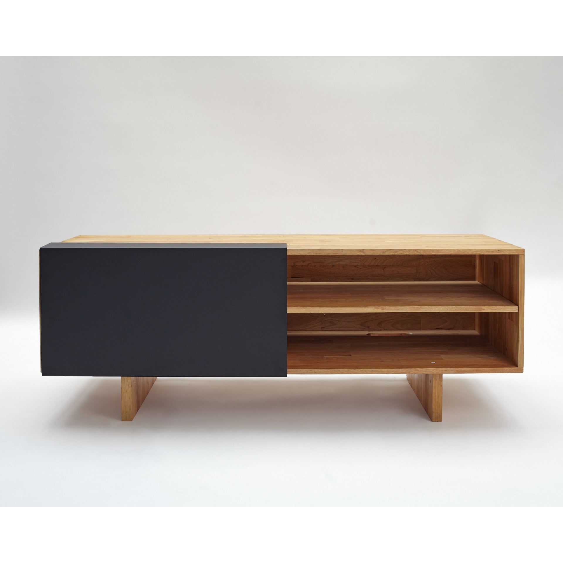 LAXseries ENT Shelf, English Walnut - DIGS+ Matte Black