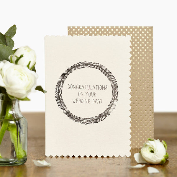 Luxe Wedding Day Wreath Card - DIGS