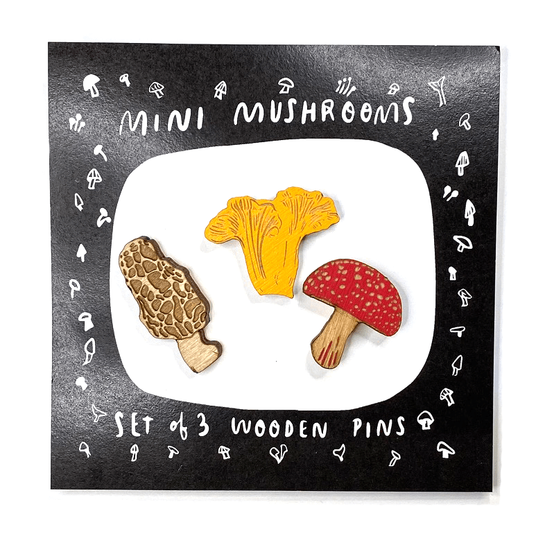 Mini Mushroom Wooden Pins - DIGS