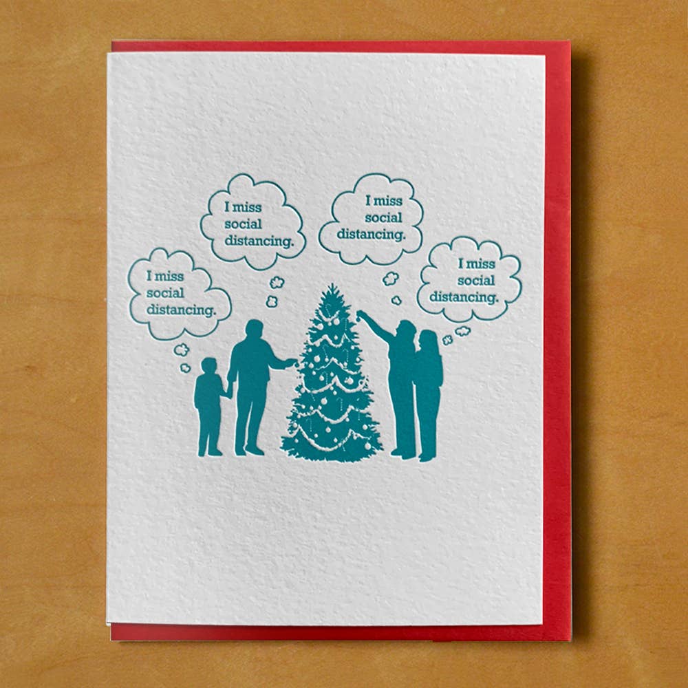Miss Social Distancing Xmas Tree CXard - DIGS