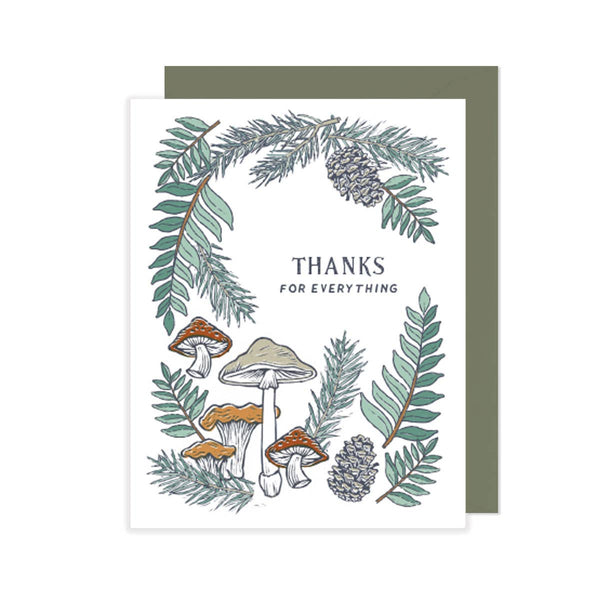 Mushrooms + Ferns Thank You Card - DIGS
