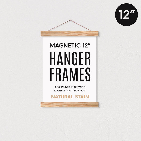 12" Magnetic Poster Hanger Frame Natural Stain - DIGS