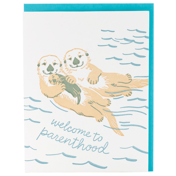 Otter Family Baby Card - DIGS