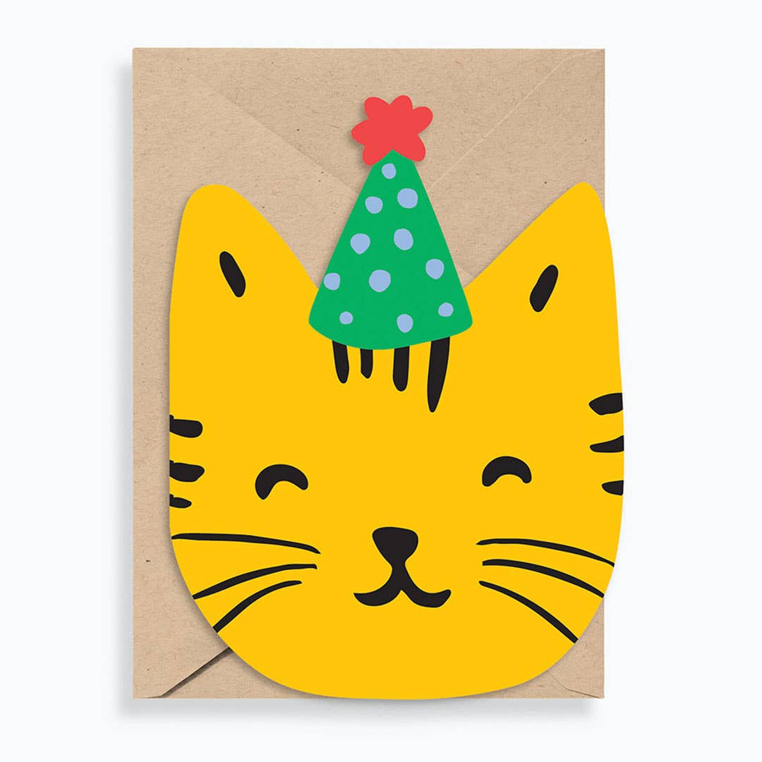 Party Hat Cat Card - DIGS