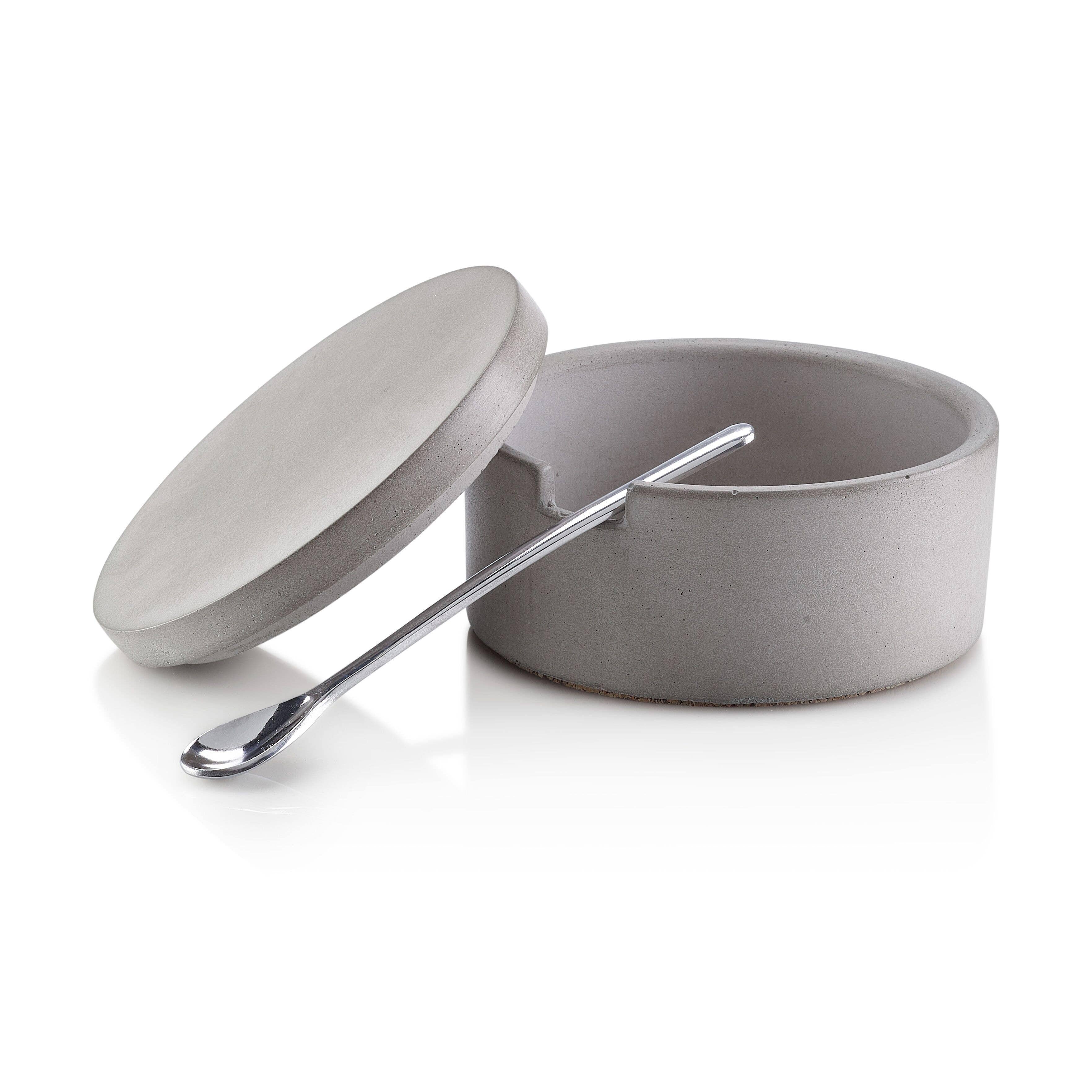 Salt Cellar with Spoon: Grey - DIGS