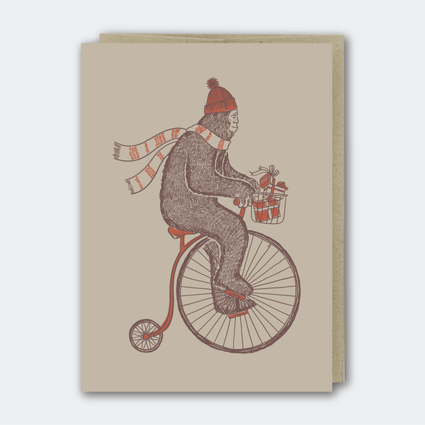 Sasquatch Bike Holiday Card - DIGS