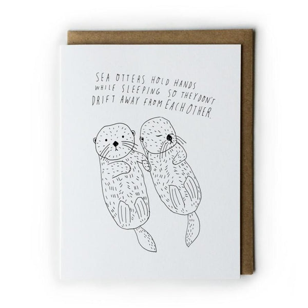 Sea Otters Holding Hands Card - DIGS