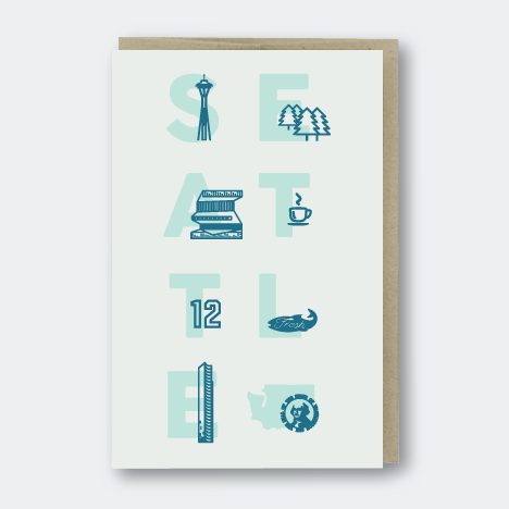 Seattle Stacked Type Card - DIGS