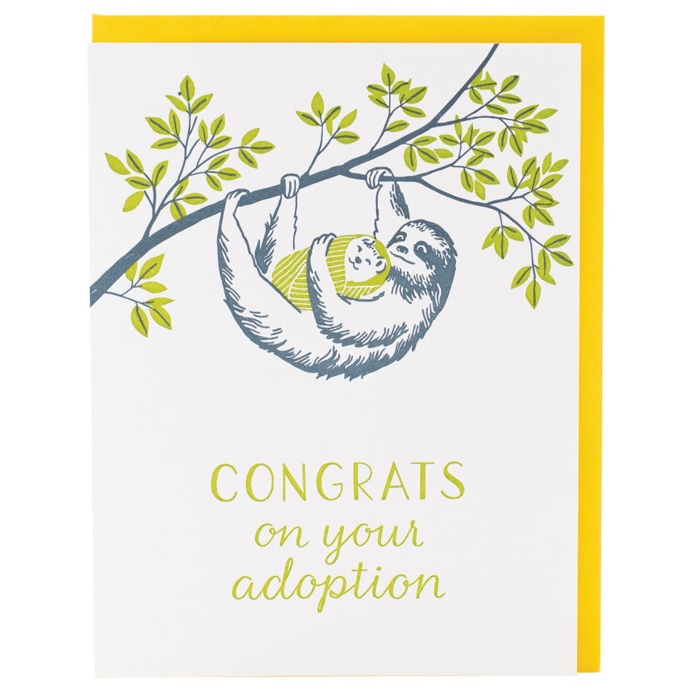 Sloths Baby Adoption Card - DIGS