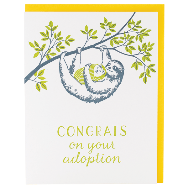 Sloths Baby Adoption Card - DIGS