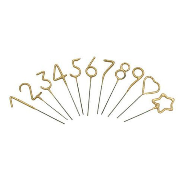 Mini Gold Number Sparkler Candle Wands