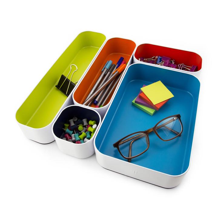 Stacking Bin Set of 5: Bright Multi - DIGS