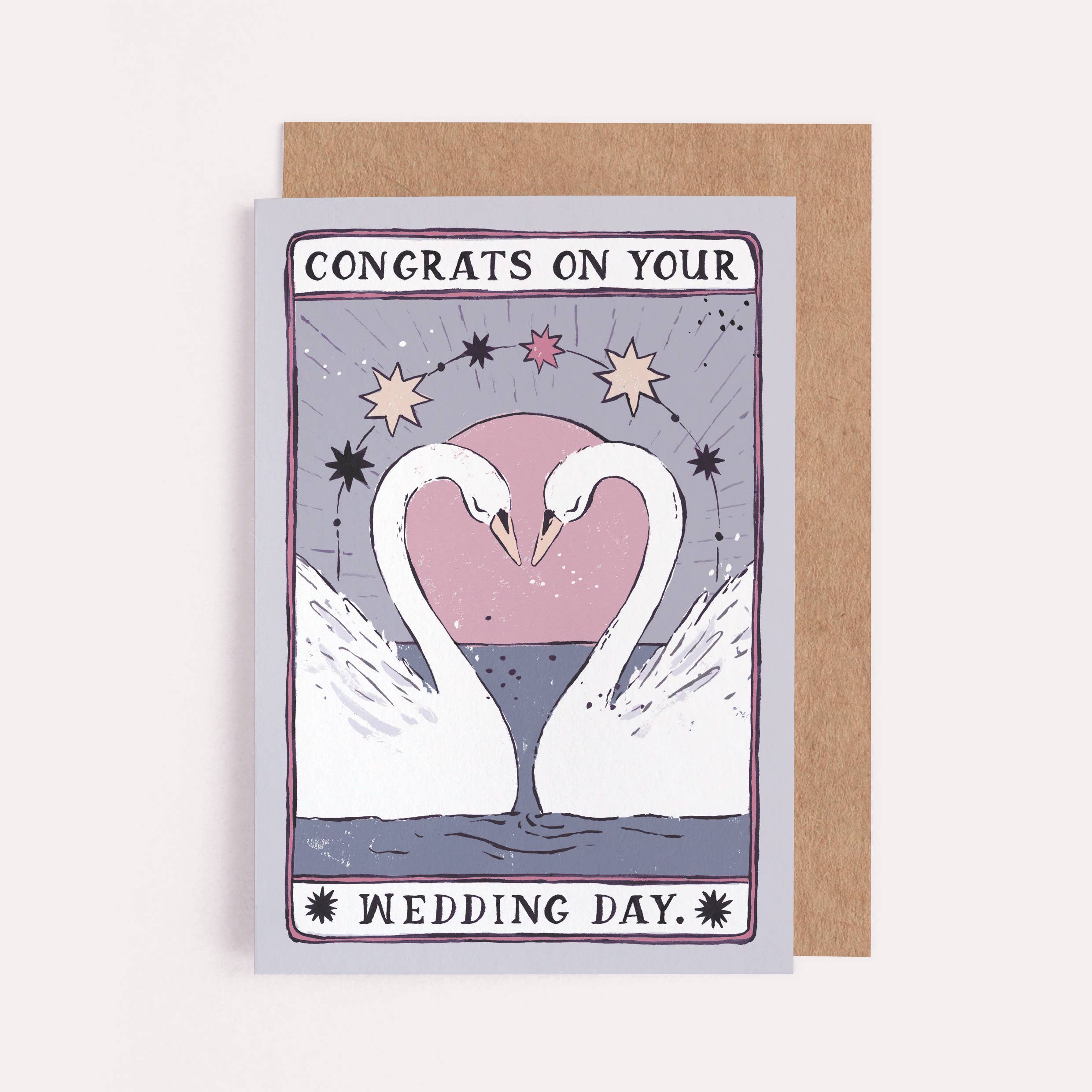 Swans Wedding Card - DIGS