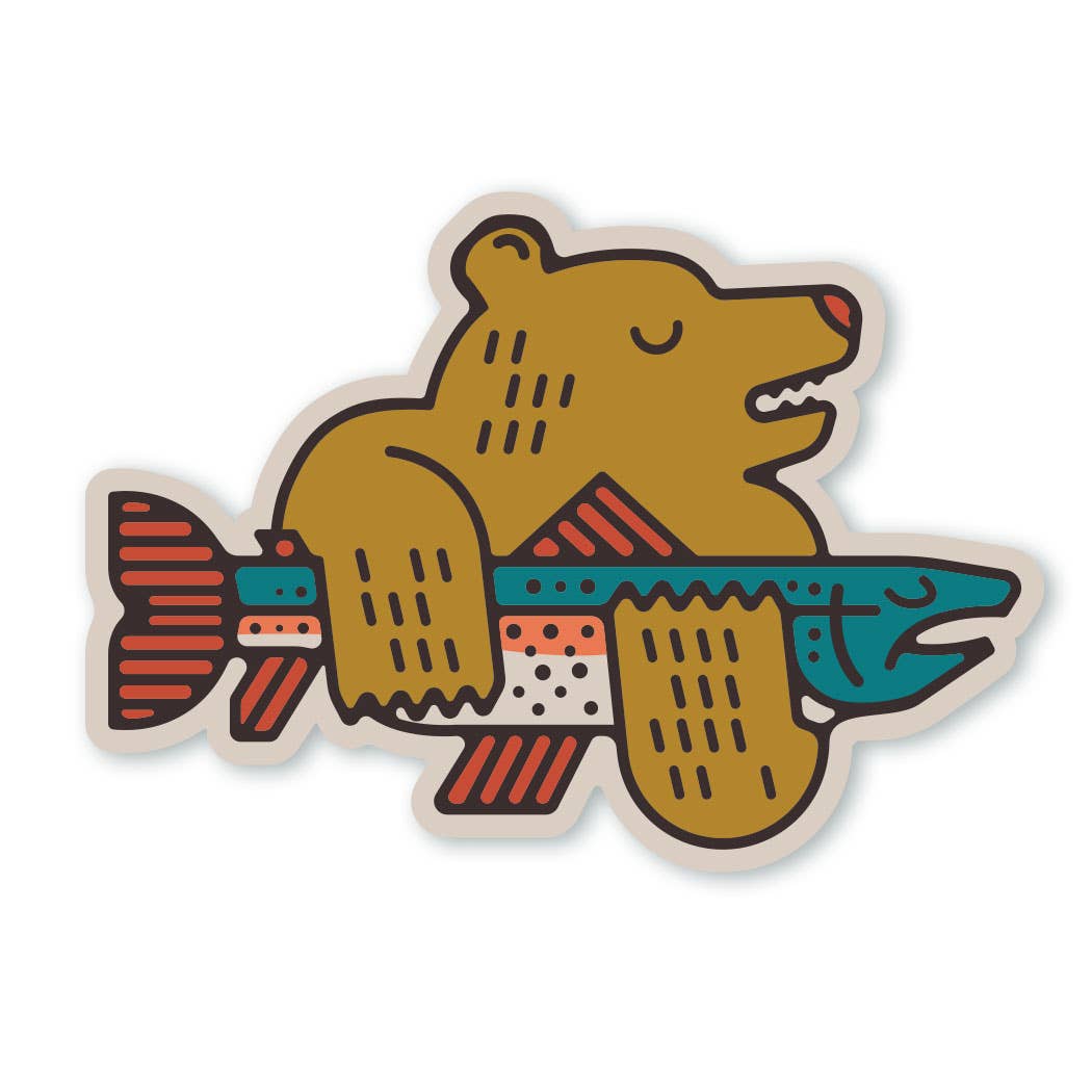 The Bear and The Fish Sticker - DIGS