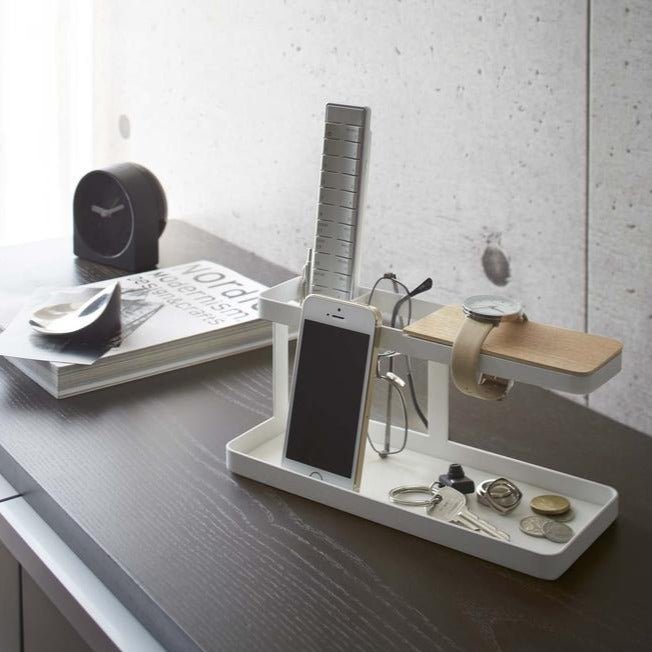 Yamazaki Tower Desk Bar, White in use - DIGS