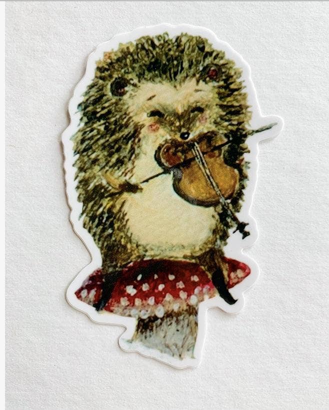 Vinyl Hedgehog Violinist Sticker - DIGS