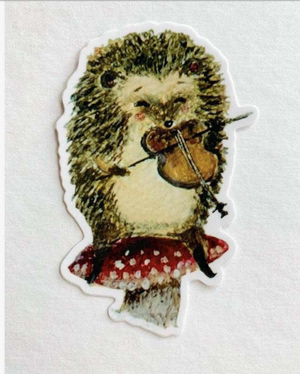 Vinyl Hedgehog Violinist Sticker - DIGS