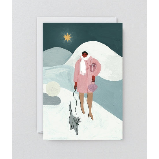 Walk on a Christmas Night Art Card