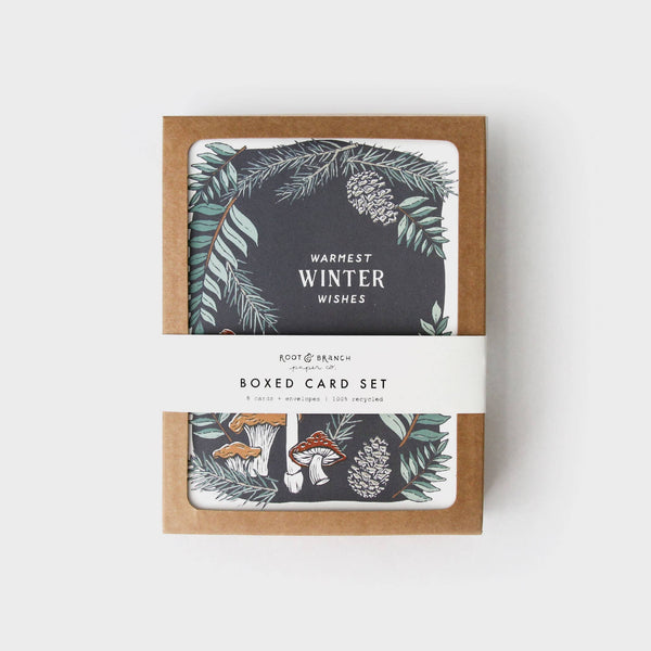 Warmest Winter Wishes Mushroom Boxed Card Set - DIGS