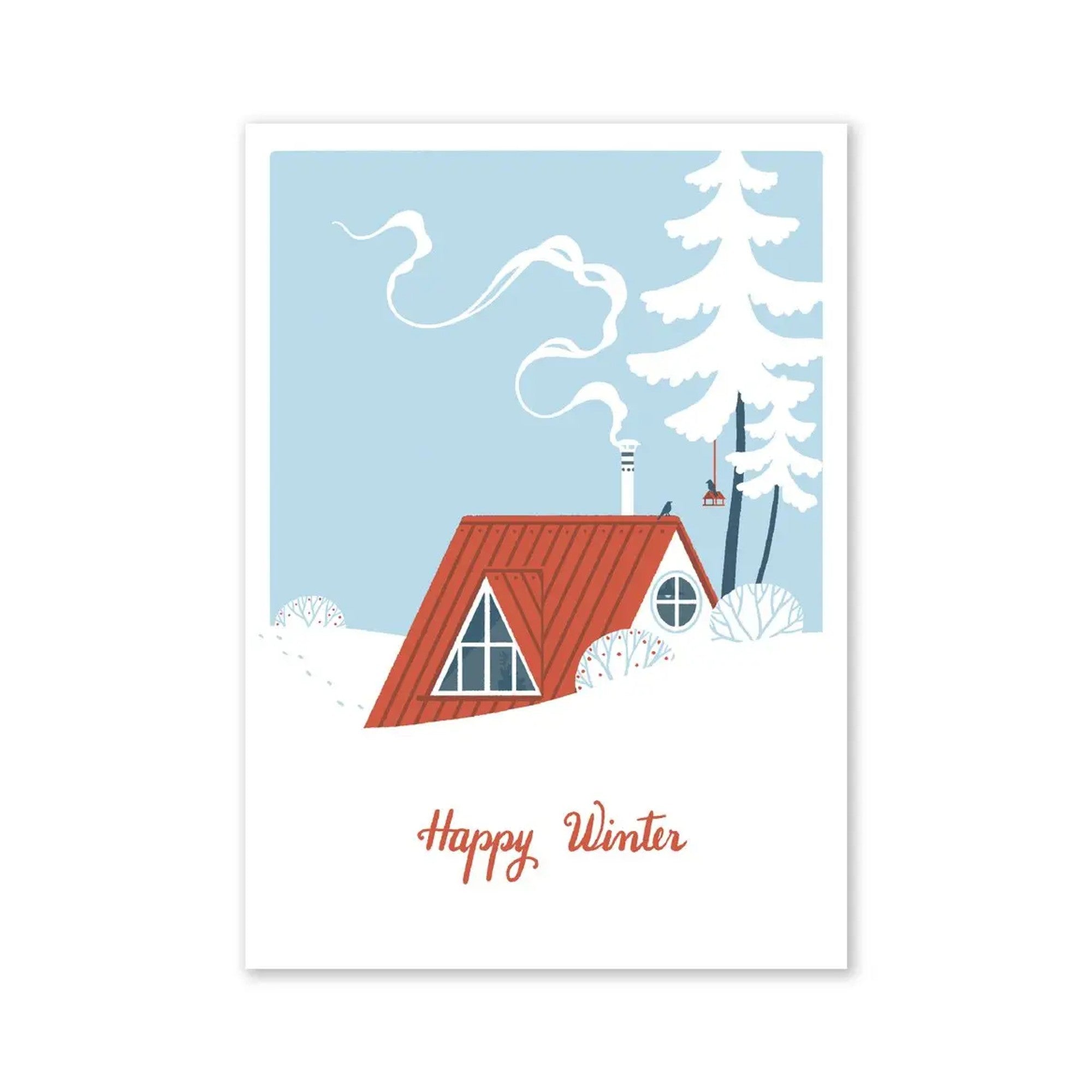 Winter Cabin Pop - up Card - DIGS