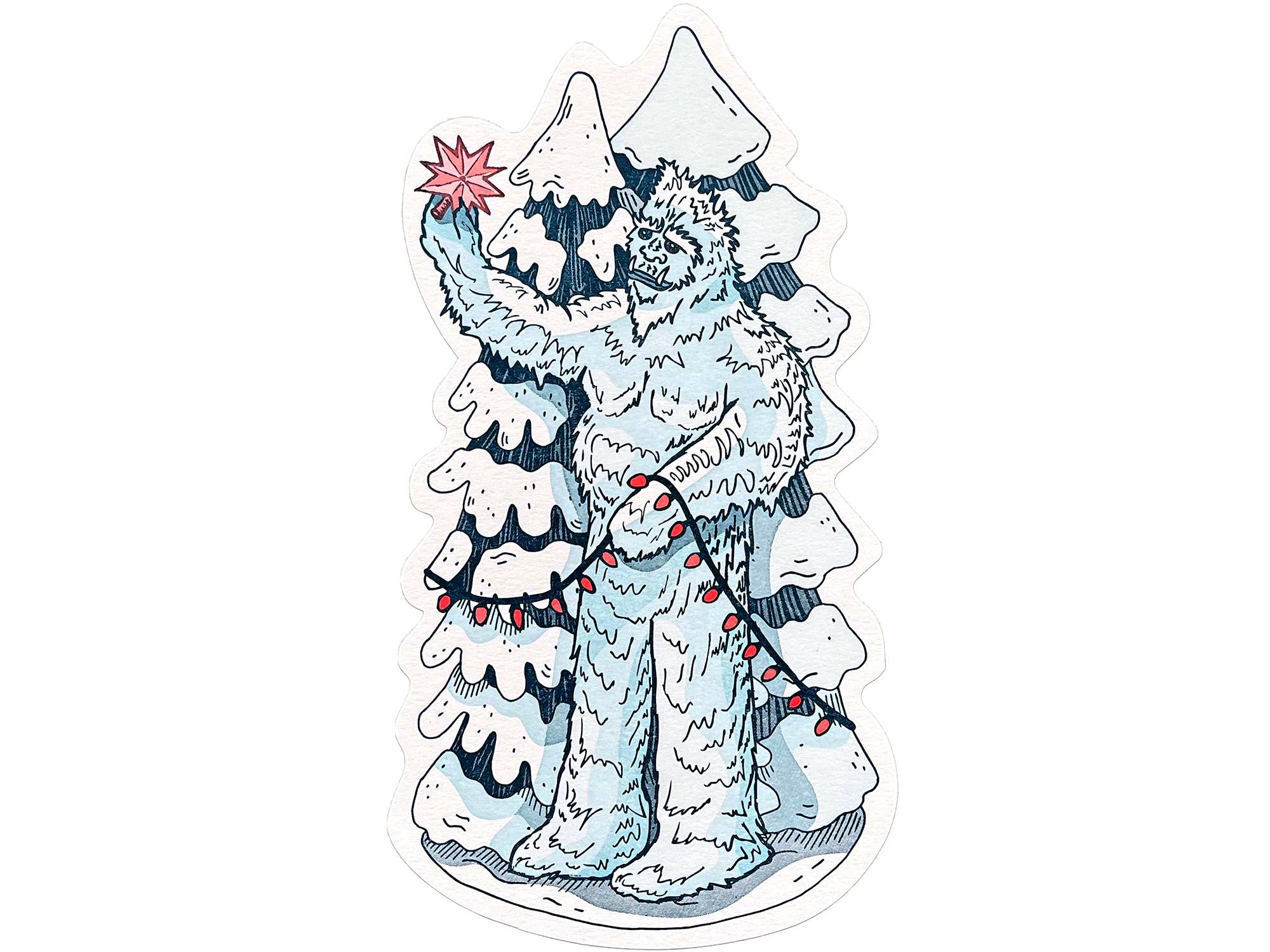 Yeti Christmas Postcard - DIGS