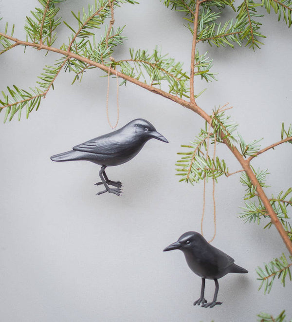 Hand Carved Mini Crow Sculpture