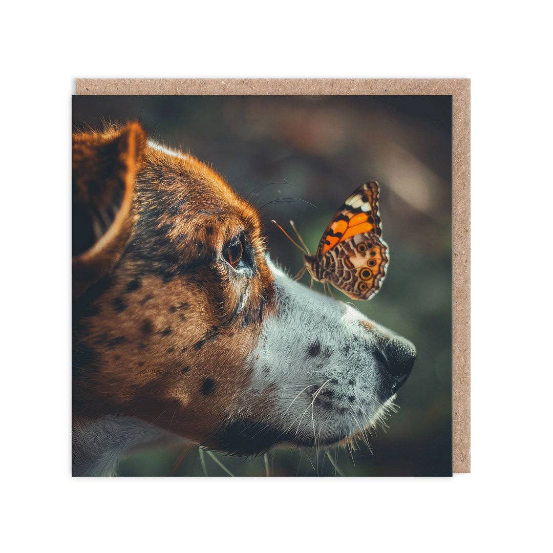 Dog and Butterfly Card