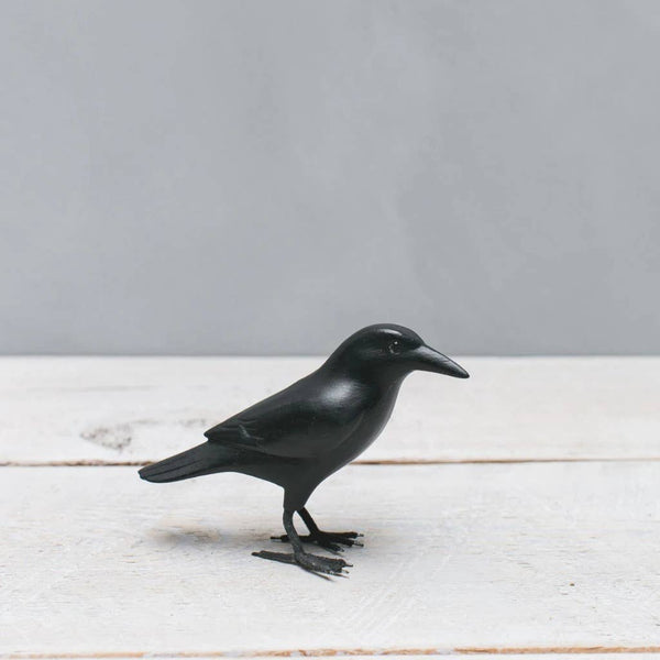 Hand Carved Mini Crow Sculpture