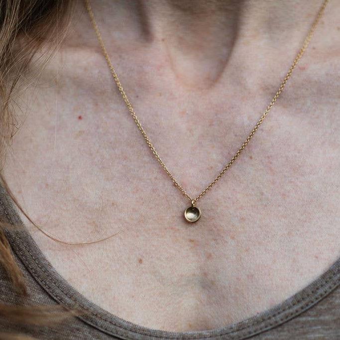 Tiny Brass Bowl Necklace