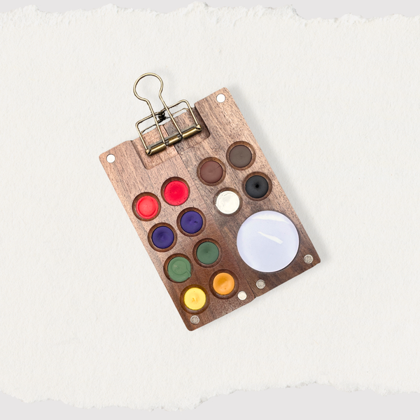 12-Pan Travel Watercolor Palette w/Clip