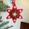 Six Pointed Star Embroidered Wool Ornament