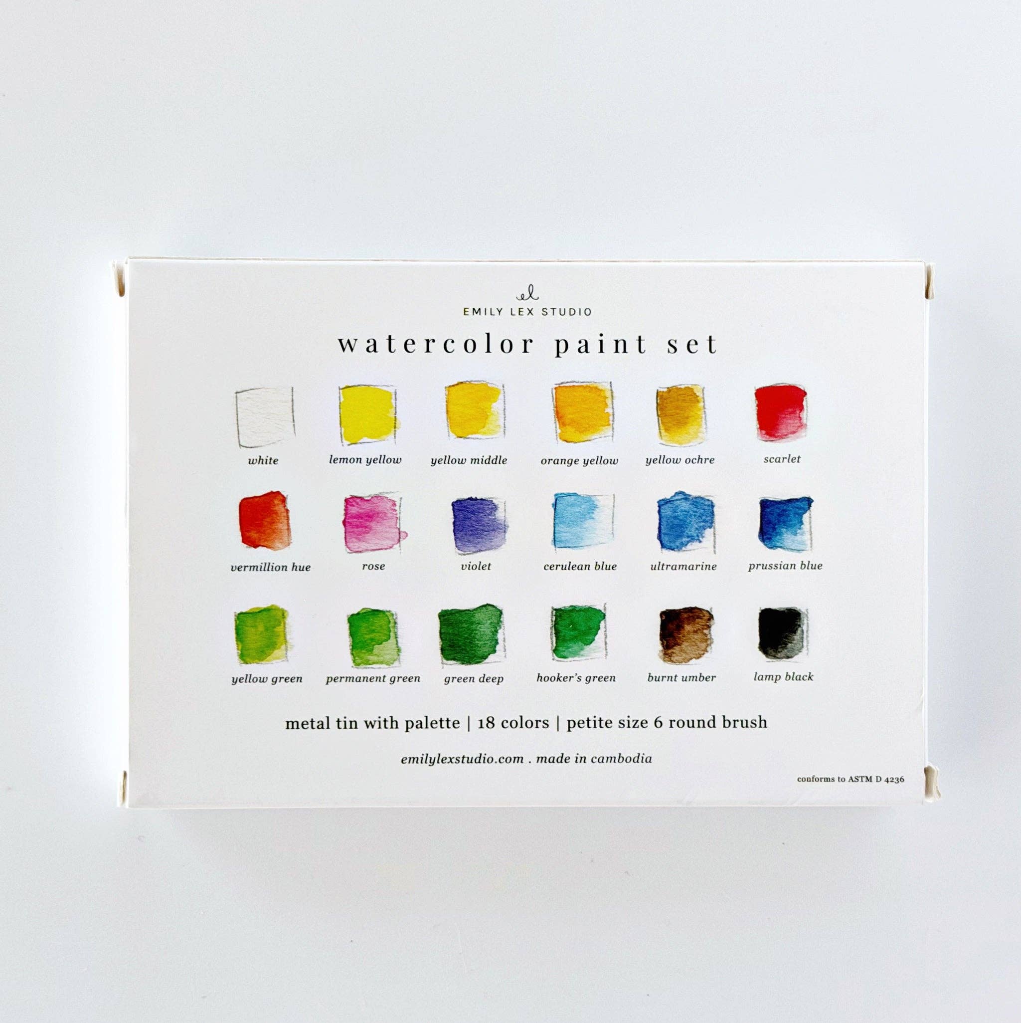 Watercolor Paint Set of 18 with Brush