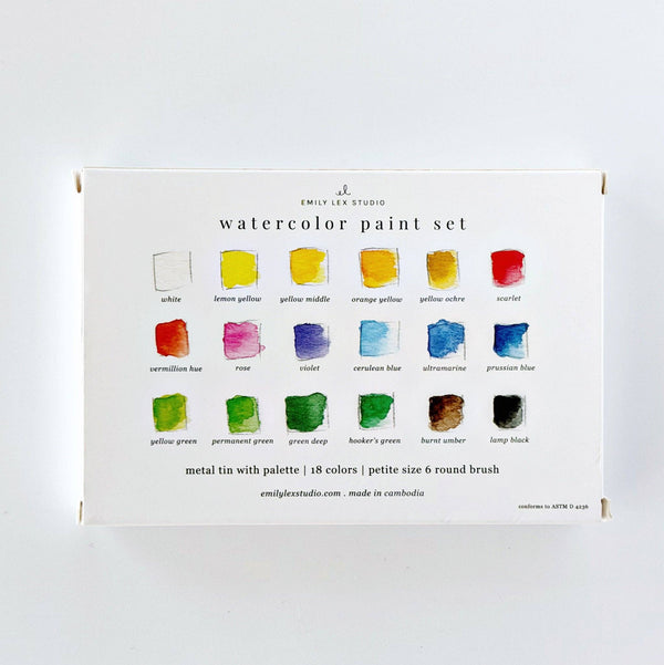 Watercolor Paint Set of 18 with Brush