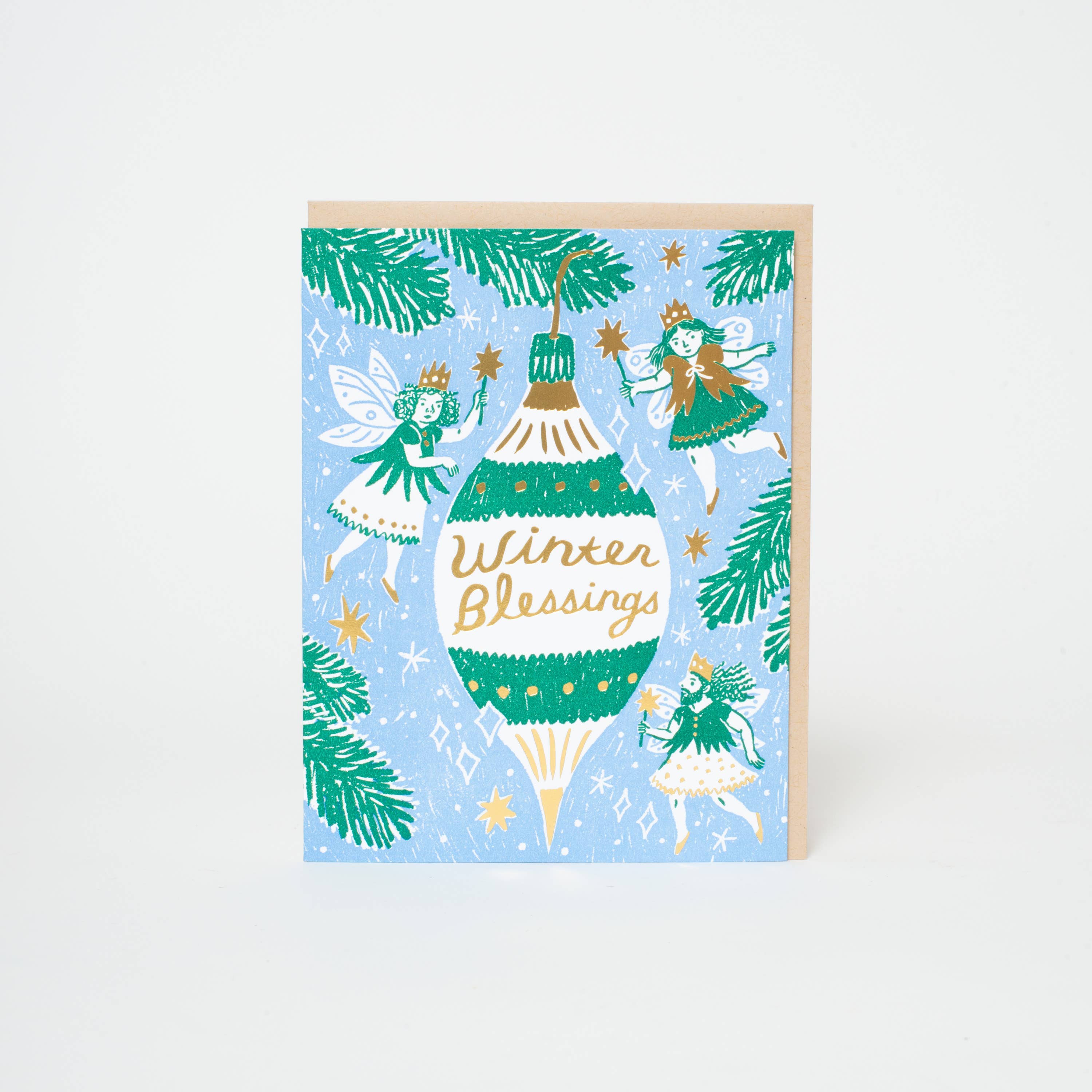 Winter Blessings Fairies Card