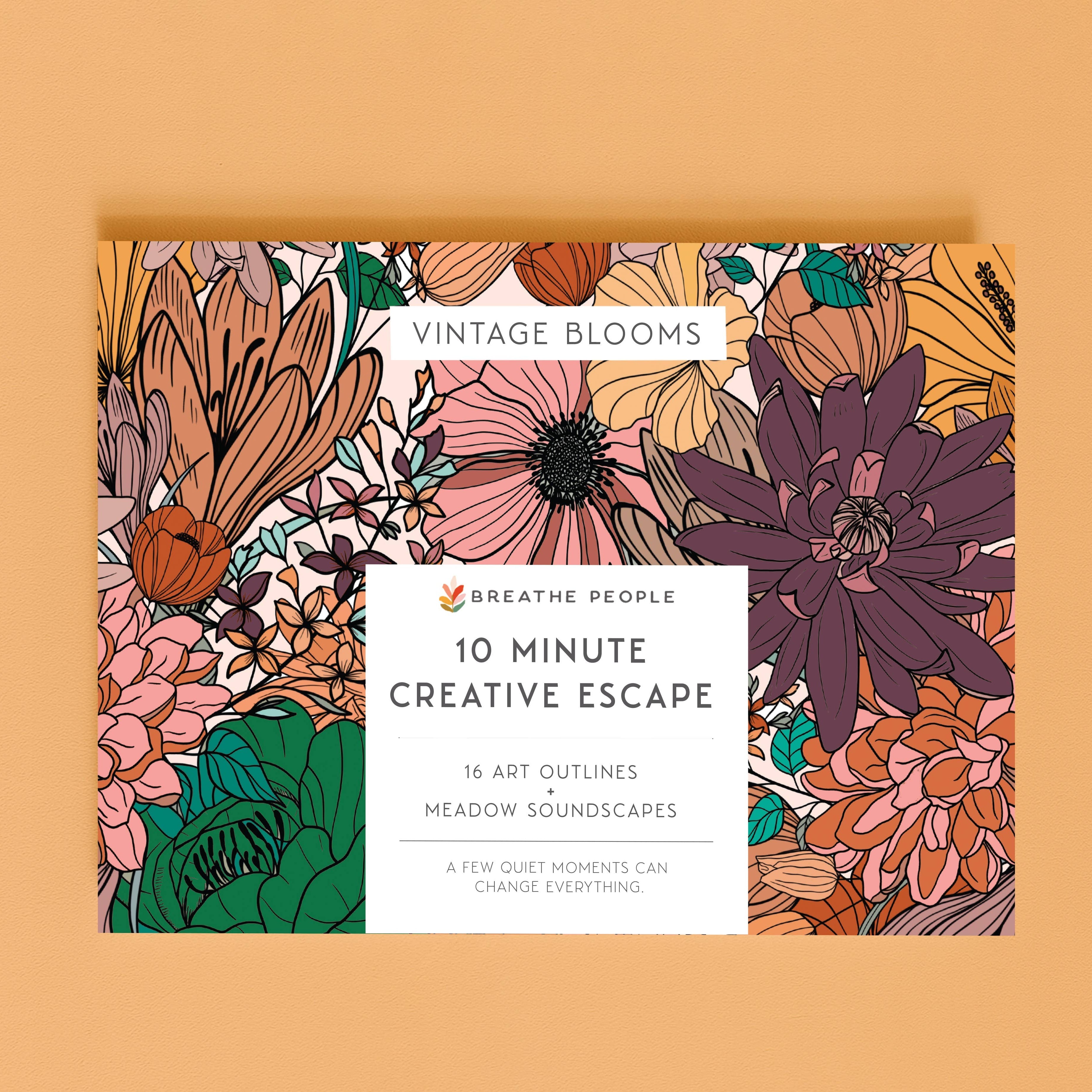 10 Minute Creative Escape Art Book — Vintage Bloom - DIGS