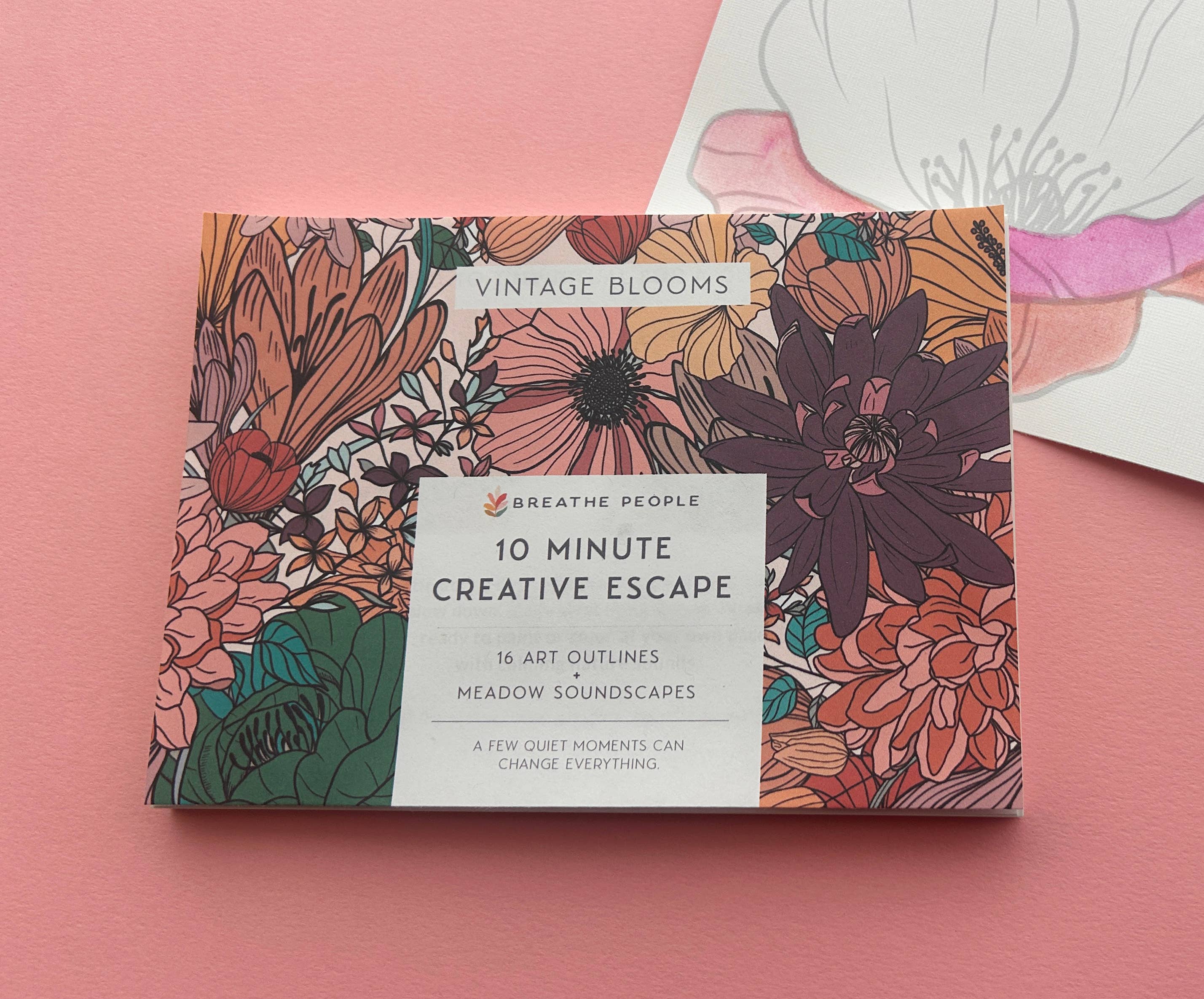 10 Minute Creative Escape Art Book — Vintage Bloom - DIGS