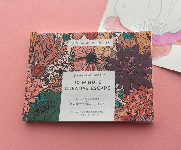 10 Minute Creative Escape Art Book — Vintage Bloom - DIGS