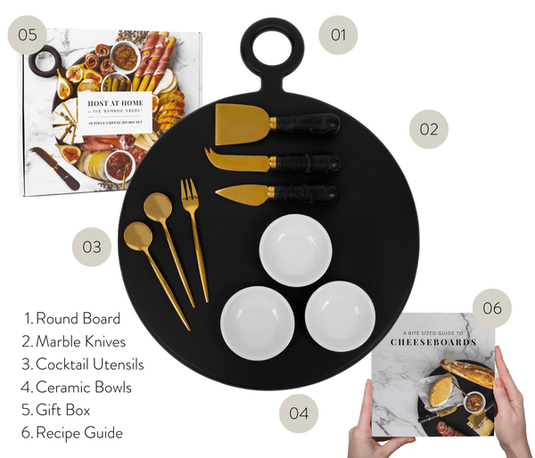 10 Piece Charcuterie Board Gift Set, Black - DIGS