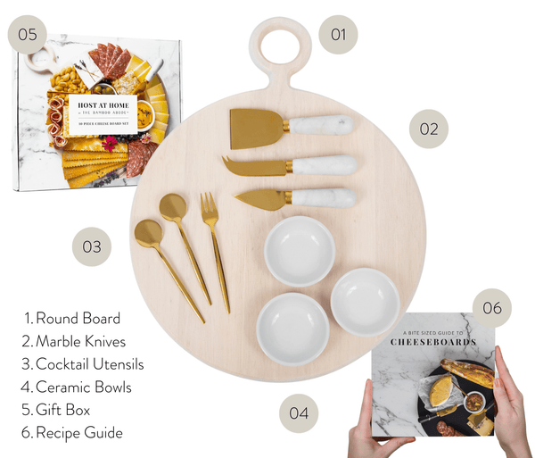 10 Piece Charcuterie Board Gift Set, White - Washed - DIGS