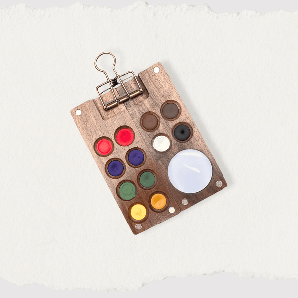 12-Pan Travel Watercolor Palette w/Clip - DIGS