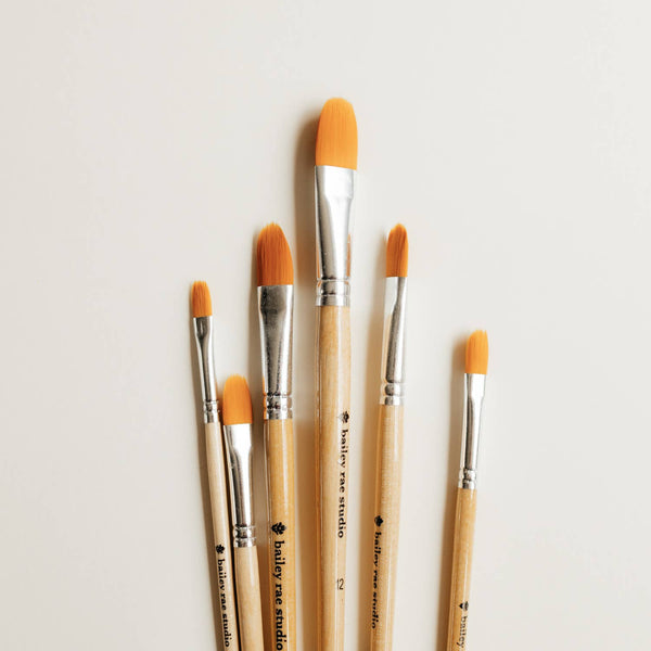 Filbert Watercolor Brush Set - 6pc