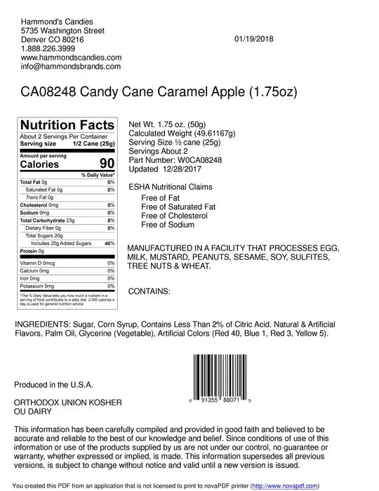 Caramel Apple Candy Cane