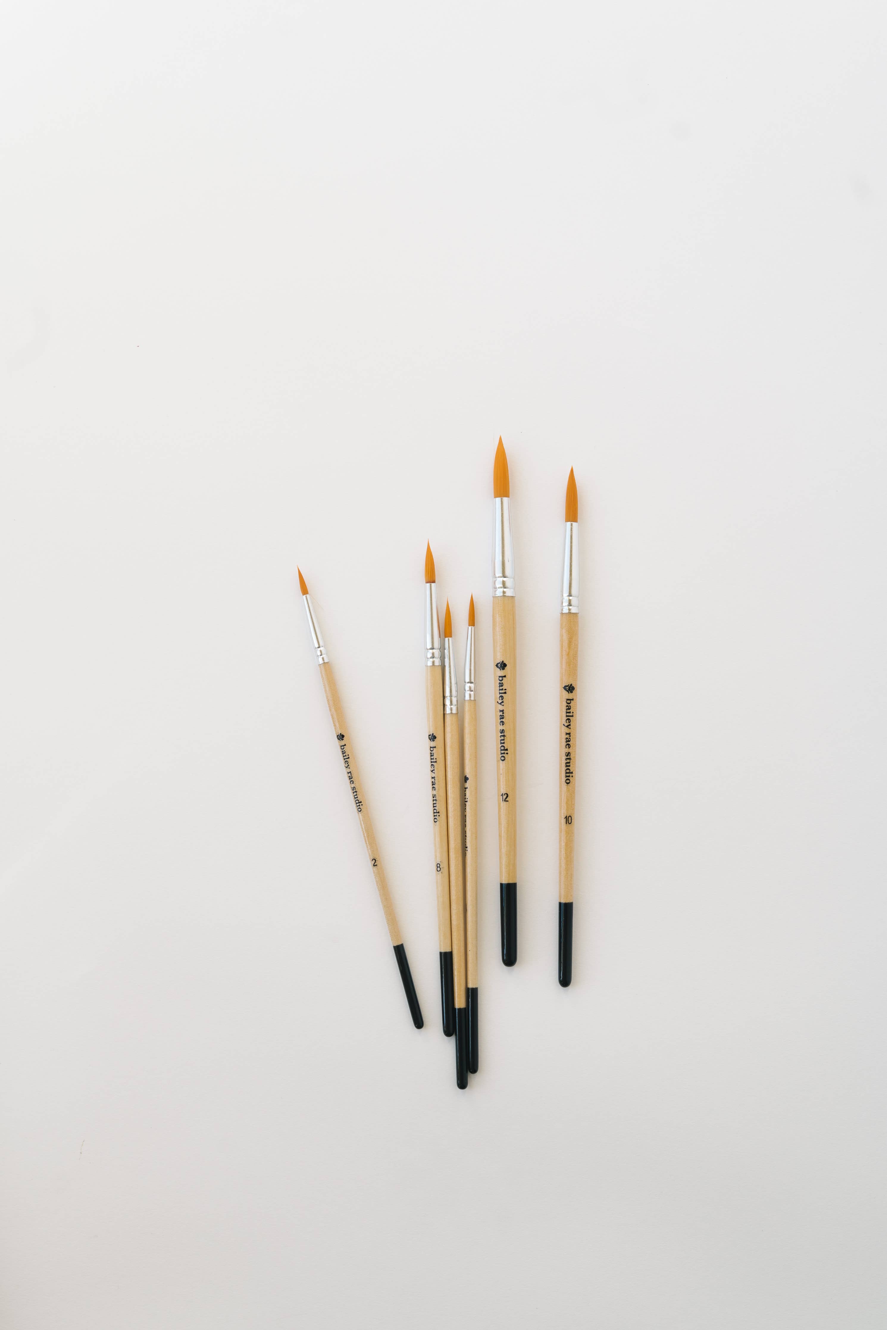 Round Tip Watercolor Brush Set - 6pc