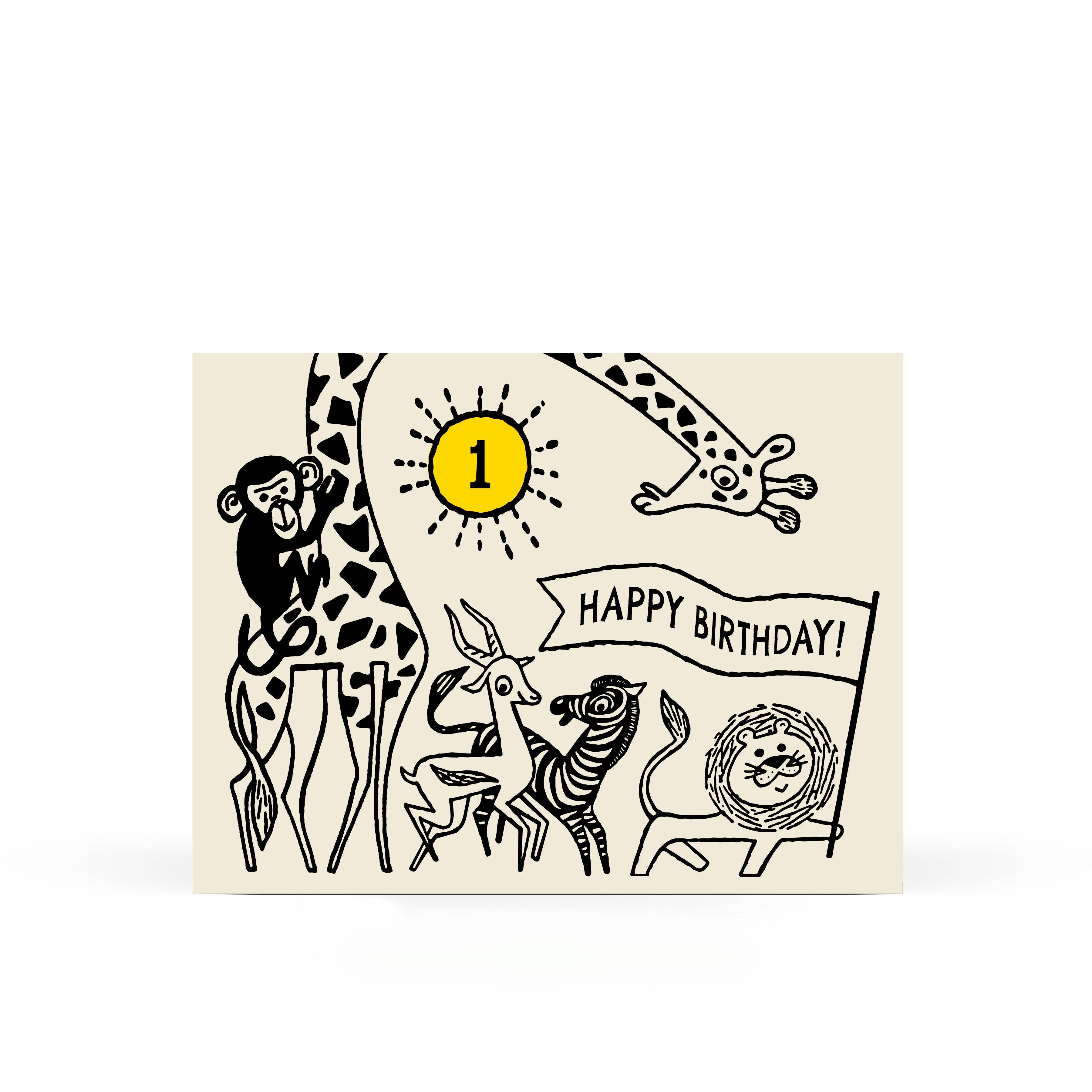 1st Birthday Parade Card - DIGS