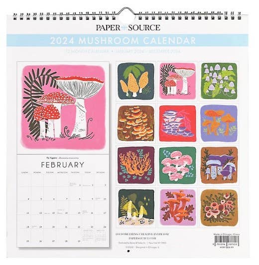 2024 Mushrooms Wall Calendar - DIGS